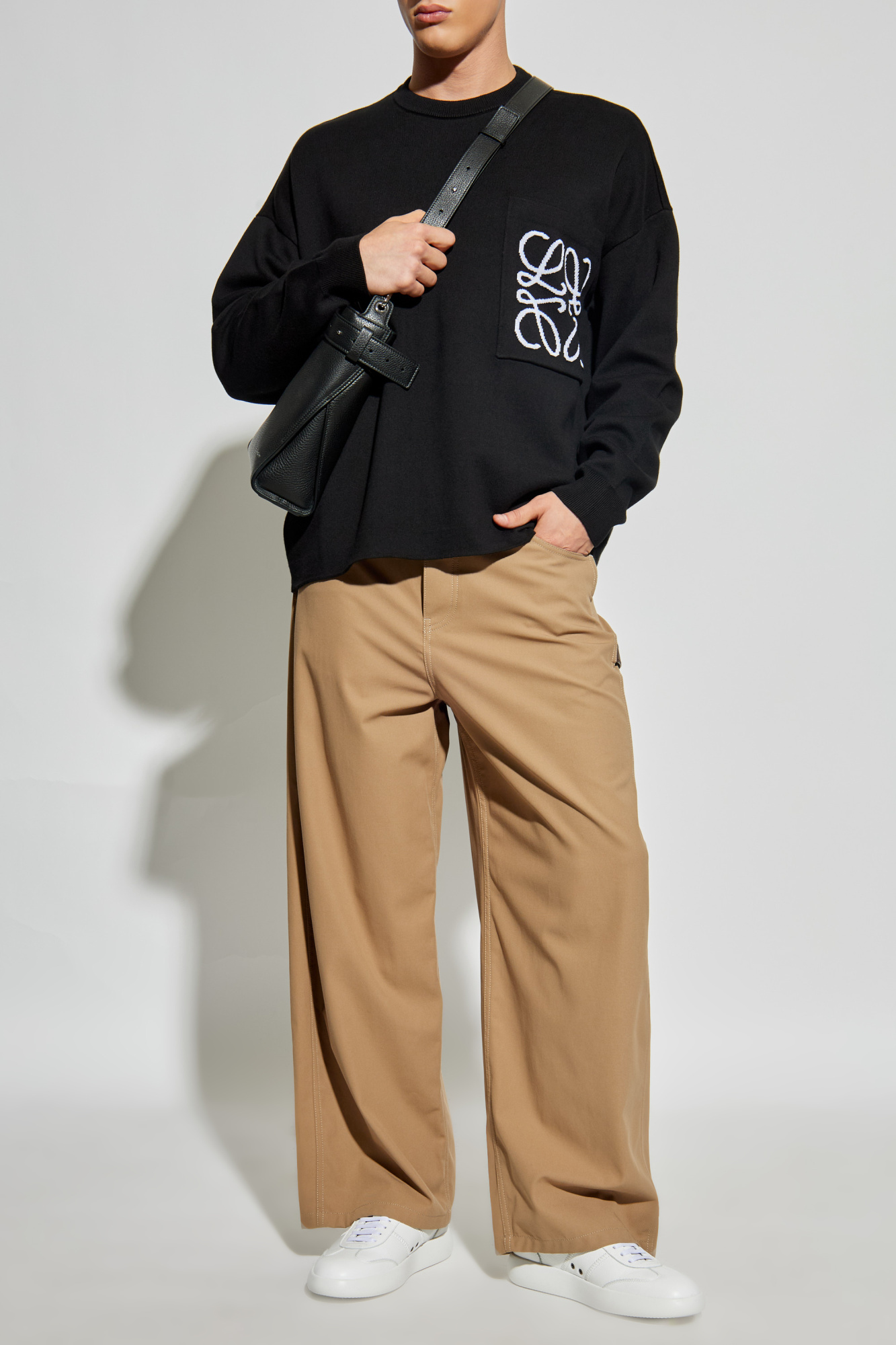 LOEWE Asymmetric cashmere polo sweater | NET-A-PORTER